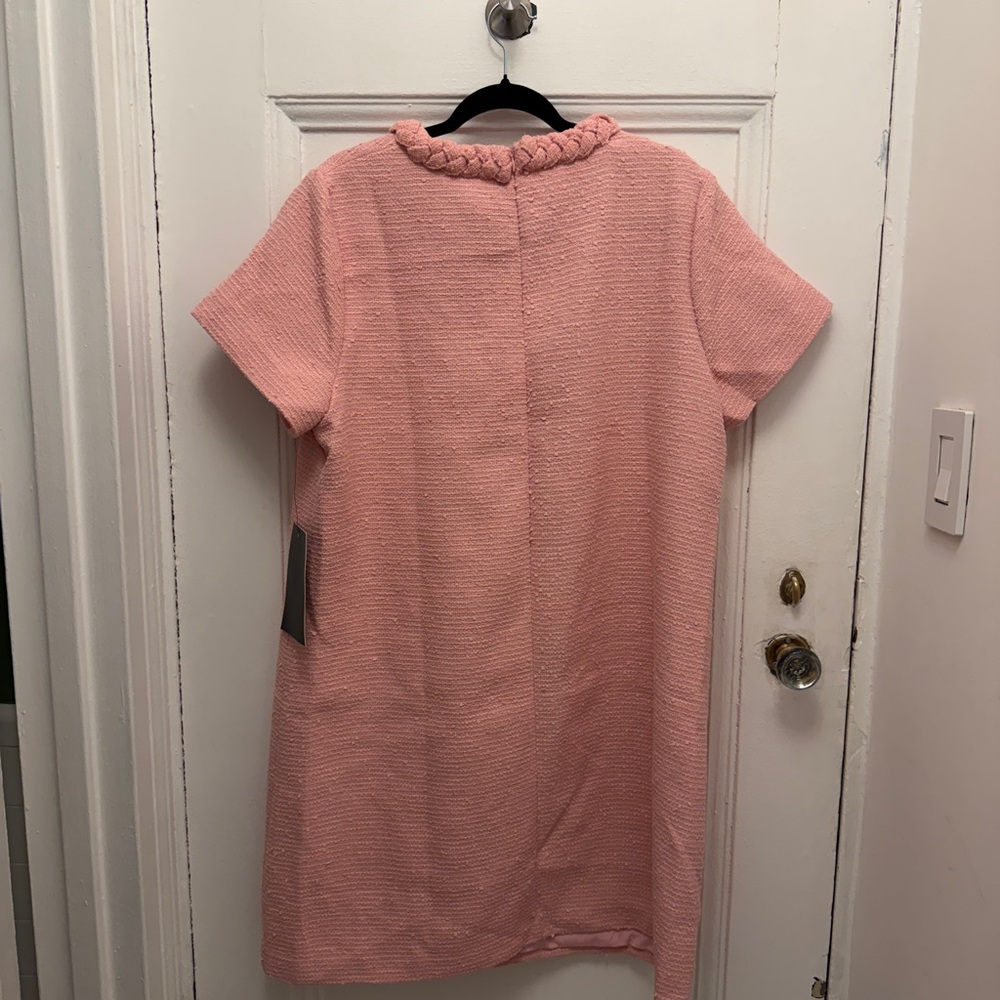 NWT Tuckernuck Pink Braided-Trim Midi Shift Dress - Picture 2 of 7